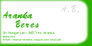 aranka beres business card